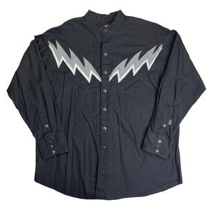 VTG Brooks & Dunn Panhandle Slim Men’s XL Diamond Snap, Slit Pockets, Zig Zags